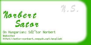 norbert sator business card